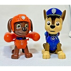 Pair of Paw  Patrol Chase Police and Zuma Action Pack Pup Posable Action Figures